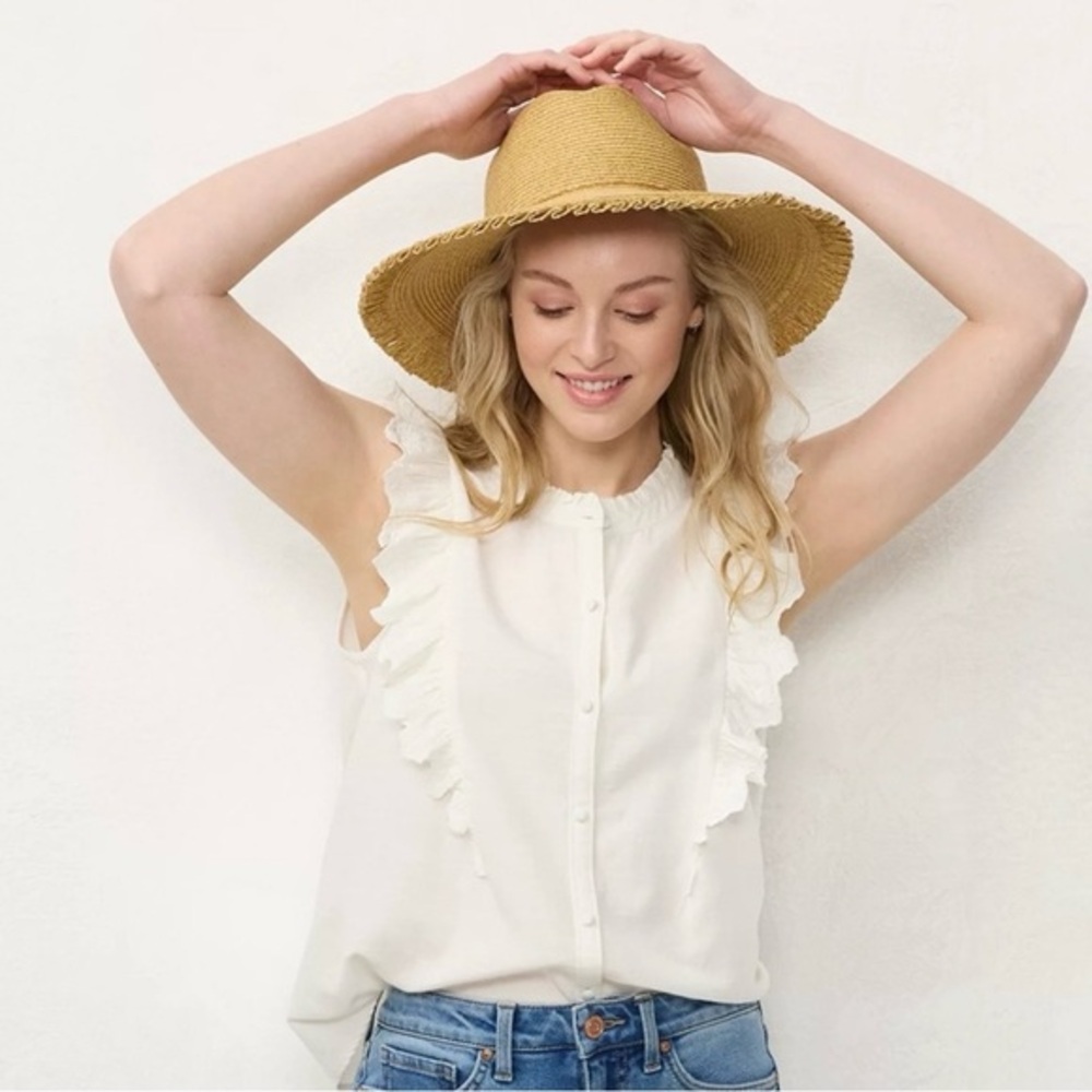 Women's LC Lauren Conrad Ruffle Sleeveless Shirt Size XL in Very GUC